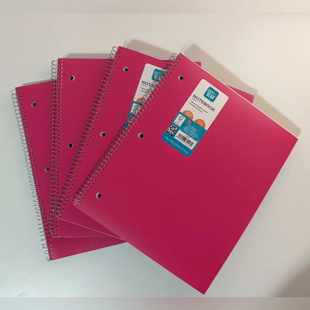 Pink Spiral Notebooks